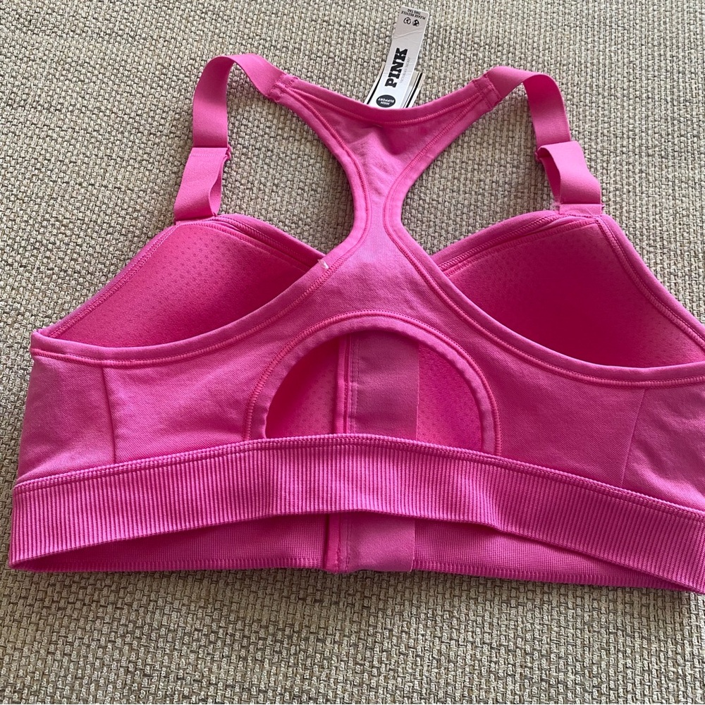 PINK Victoria's Secret Front-Zip Sports Bra in Pink - Picture 6 of 8